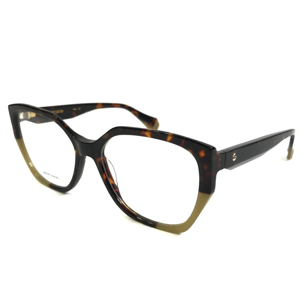 Gigi Studios Eyeglasses Frames ANDY GS1002/02O Brown Beige Cat Eye 56-17-140